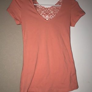 Lace back tee